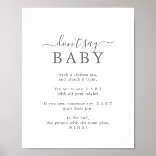 Minimalistisches Silber Sage kein Baby-Game-Zeiche Poster