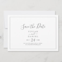 Minimalistisches Silber Save the Date