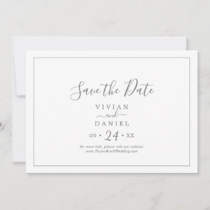 Minimalistisches Silber Save the Date