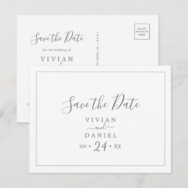 Minimalistisches Silber Save the Date Einladungspostkarte