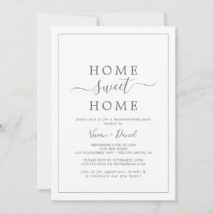 Minimalistisches Silber Sweet Zuhause Housewarming Einladung