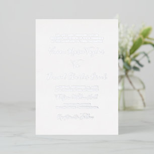Minimalistisches Silberfolie   Graue traditionelle Folieneinladung