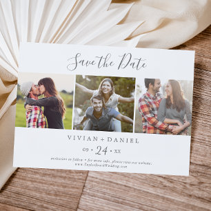 Minimalistisches Silver 3-Fotopatalog Save the Dat Save The Date