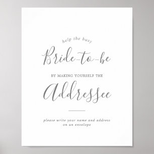 Minimalistisches Silver Address-Zeichen Poster