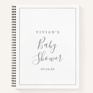 Minimalistisches Silver Baby Shot List-Notebook Notizbuch