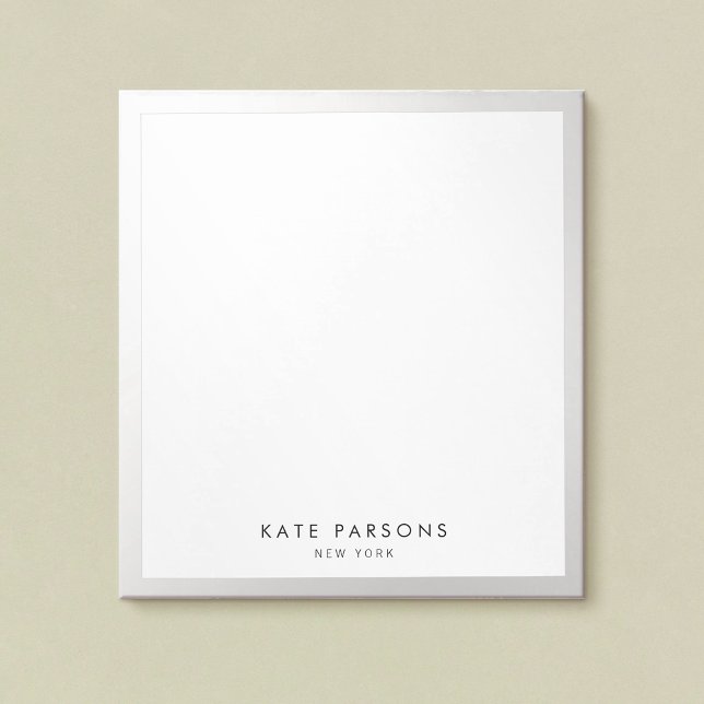 Minimalistisches Silver Border Notepad Notizblock (Von Creator hochgeladen)