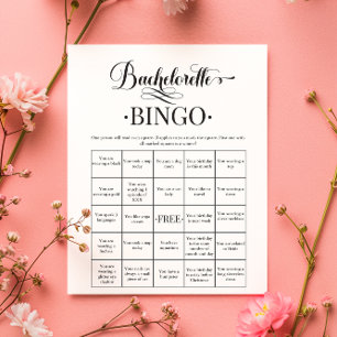 Minimalistisches Simple Bachelorette Bingo Game