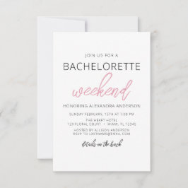 Minimalistisches Simple Bachelorette Weekend Party Einladung