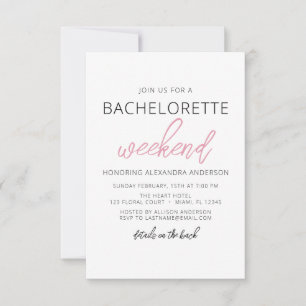 Minimalistisches Simple Bachelorette Weekend Party Einladung