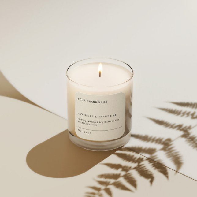 Minimalistisches Simple Soy Candle Schwarz-weiß La Quadratischer Aufkleber (Von Creator hochgeladen)