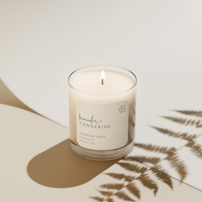 Minimalistisches Simple Soy Candle Schwarz-weiß La Quadratischer Aufkleber (Von Creator hochgeladen)