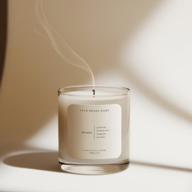 Minimalistisches Simple Soy Candle Schwarz-weiß La Quadratischer Aufkleber (Von Creator hochgeladen)