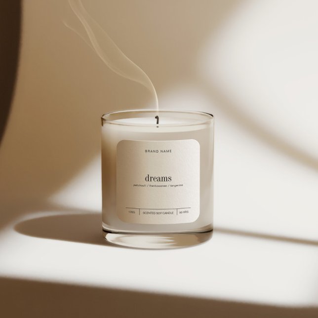 Minimalistisches Simple Soy Candle Schwarz-weiß La Quadratischer Aufkleber (Von Creator hochgeladen)