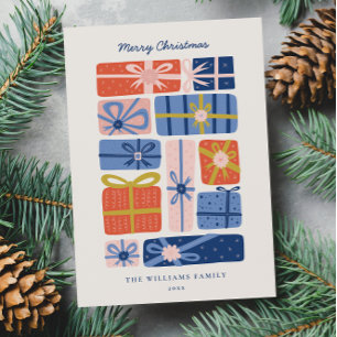 Minimalistisches Skandinavisch mit farbenfrohen Ge Feiertagskarte