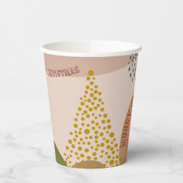 Minimalistisches skandinavisches Weihnachtsunterne Pappbecher