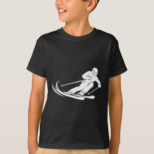 Minimalistisches Skifahren Silhouette Winter-Sport T-Shirt