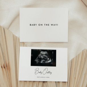 Minimalistisches Skript "Baby auf dem Weg!" Schwan Ankündigung