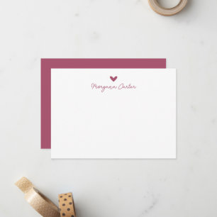 Minimalistisches Skript Beer-Pink-Herz Personalisi Mitteilungskarte