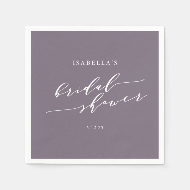 Minimalistisches Skript Benutzerdefiniertes Brautp Serviette (Vorderseite)