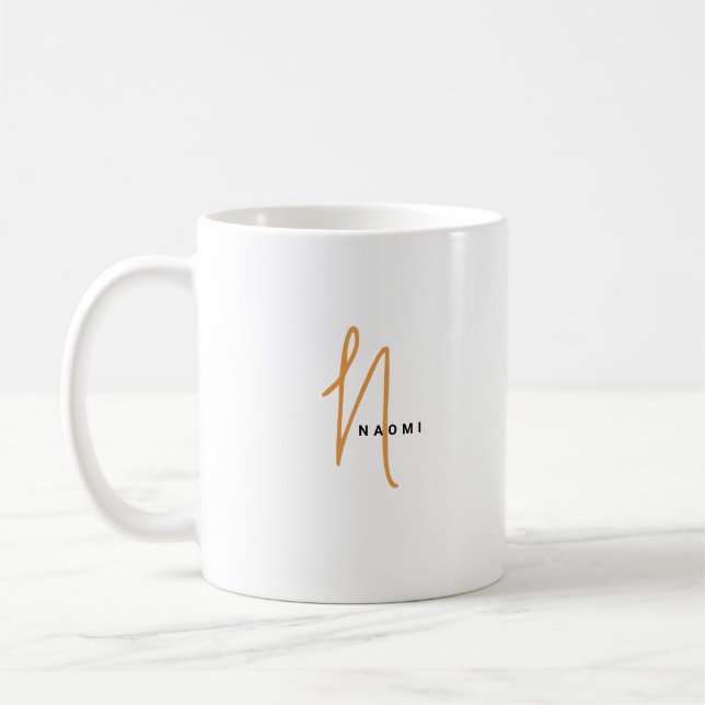 Minimalistisches Skript | Benutzerdefiniertes Mono Kaffeetasse (Links)