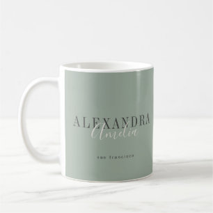 Minimalistisches Skript Boho Salbei Grün Benutzerd Kaffeetasse
