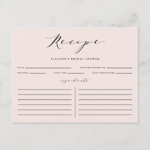 Minimalistisches Skript-Brautparty-Rezept-Karte er Postkarte