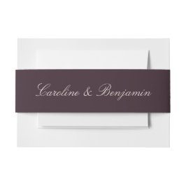 Minimalistisches Skript Elegante Pflaumen-Hochzeit Einladungsbanderole