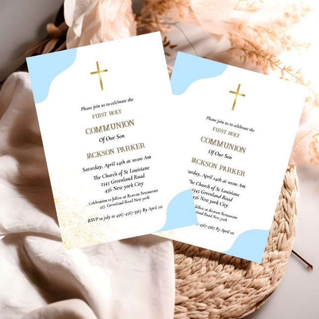 Minimalistisches Skript erste heilige Kommunion-Ei Einladung (Von Creator hochgeladen)