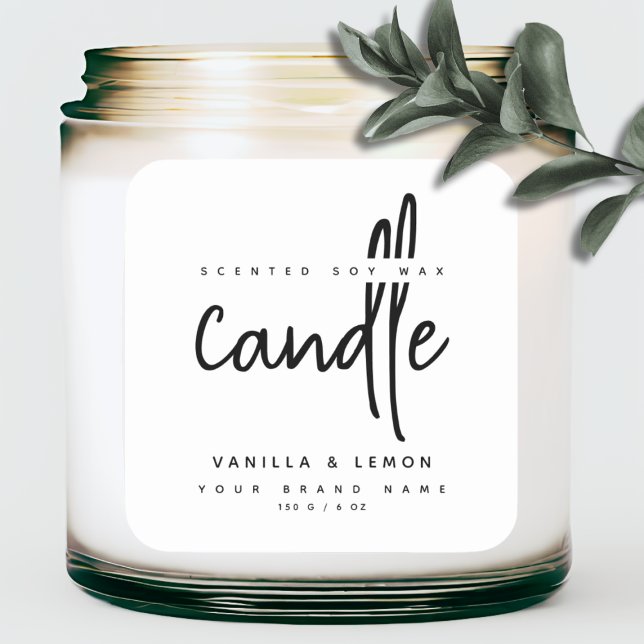 Minimalistisches Skript-Etikett Quadratischer Aufkleber (Von Creator hochgeladen)