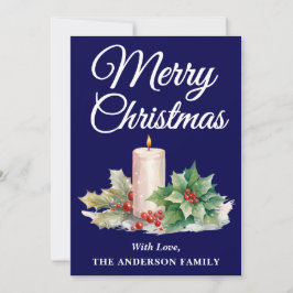 Minimalistisches Skript Frohe Weihnachten Navy Blu