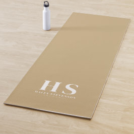 Minimalistisches Skript für Beige und White Person Yogamatte