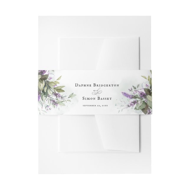 Minimalistisches Skript für Lavender Greenery Einladungsbanderole (Vorderseite Beispiel)