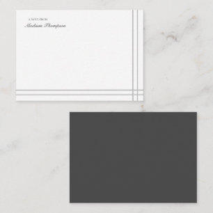 Minimalistisches Skript Grau Weiß 2 Seiten Doppelr Mitteilungskarte