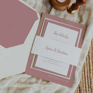 Minimalistisches Skript Hochzeit von weißer und Einladungsbanderole