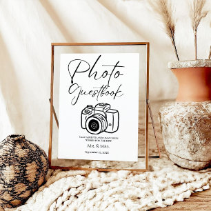 Minimalistisches Skript Hochzeitsfotoguestbook Poster