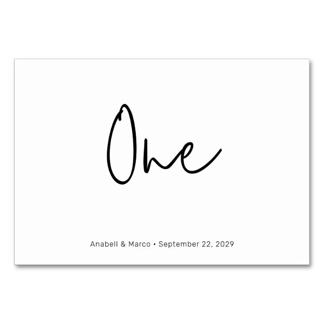 Minimalistisches Skript, Horizontale Tischnummer 1 (Vorderseite)