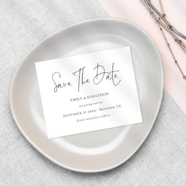 Minimalistisches Skript - Jede Farbe Save the Date (Von Creator hochgeladen)