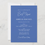 Minimalistisches Skript Moderner Bat Mitzvah Niedl Einladung<br><div class="desc">Custom Minimalistisch Script Blue Niedlich Modern Bat Mitzvah Einladung</div>