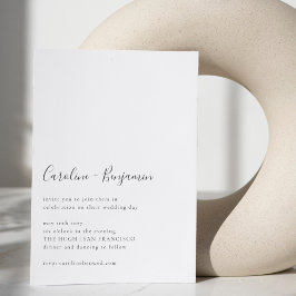 Minimalistisches Skript Modernes White Simple Boho Einladung