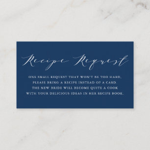 Minimalistisches Skript Navy Blue Dusche Rezept An Begleitkarte