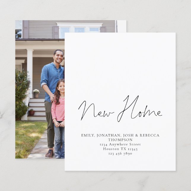 Minimalistisches Skript Neue Zuhause-Adresse (Vorne/Hinten)