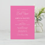 Minimalistisches Skript Niedlich Hot Pink Moderner Einladung<br><div class="desc">Custom Minimalistisch Script Niedlich Hot Pink Moderne Bat Mitzvah Einladung</div>