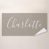 Minimalistisches Skript Personalisiert Name Taupe 