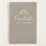 Minimalistisches Skript Personalisiert Name Taupe  Planer<br><div class="desc">Minimalistische Script Typografy Name in Taupe Brown Planner</div>
