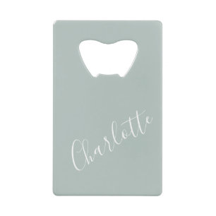 Minimalistisches Skript Personalisierter Name Dust Geldbeutel Flaschenöffner