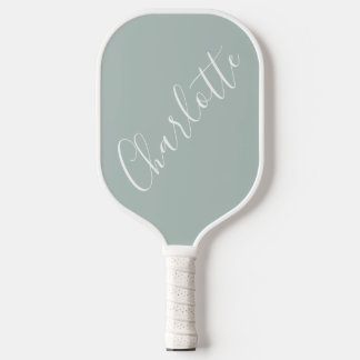Minimalistisches Skript Personalisierter Name Dust Pickleball Schläger