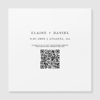 Minimalistisches Skript-QR-Code-Save-The-Date-Magn