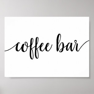 Minimalistisches Skript Signatur für den Kaffee Poster