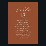 Minimalistisches Skript Terracotta Hochzeitsplan Tischnummer<br><div class="desc">Anpassbare Sitzpläne für die Tischnummer. Es verfügt über eine Terrakotta-Klangschrift und klassische Typografie. Personalisieren Sie Ihre persönlichen Daten,  indem Sie Ihre eigenen Daten hinzufügen. Dieser minimalistische Tisch ist perfekt für Hochzeiten,  Babyduschen,  Brautpartys,  Geburtstage und vieles mehr.</div>