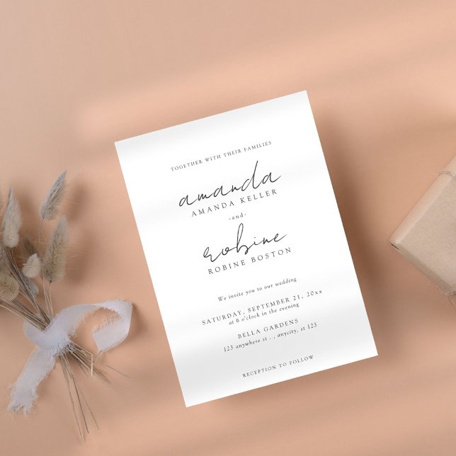 Minimalistisches Skript und Serif-Hochzeit Einladung (Von Creator hochgeladen)